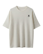 Oversized Waffle T Shirt with Embroidery
